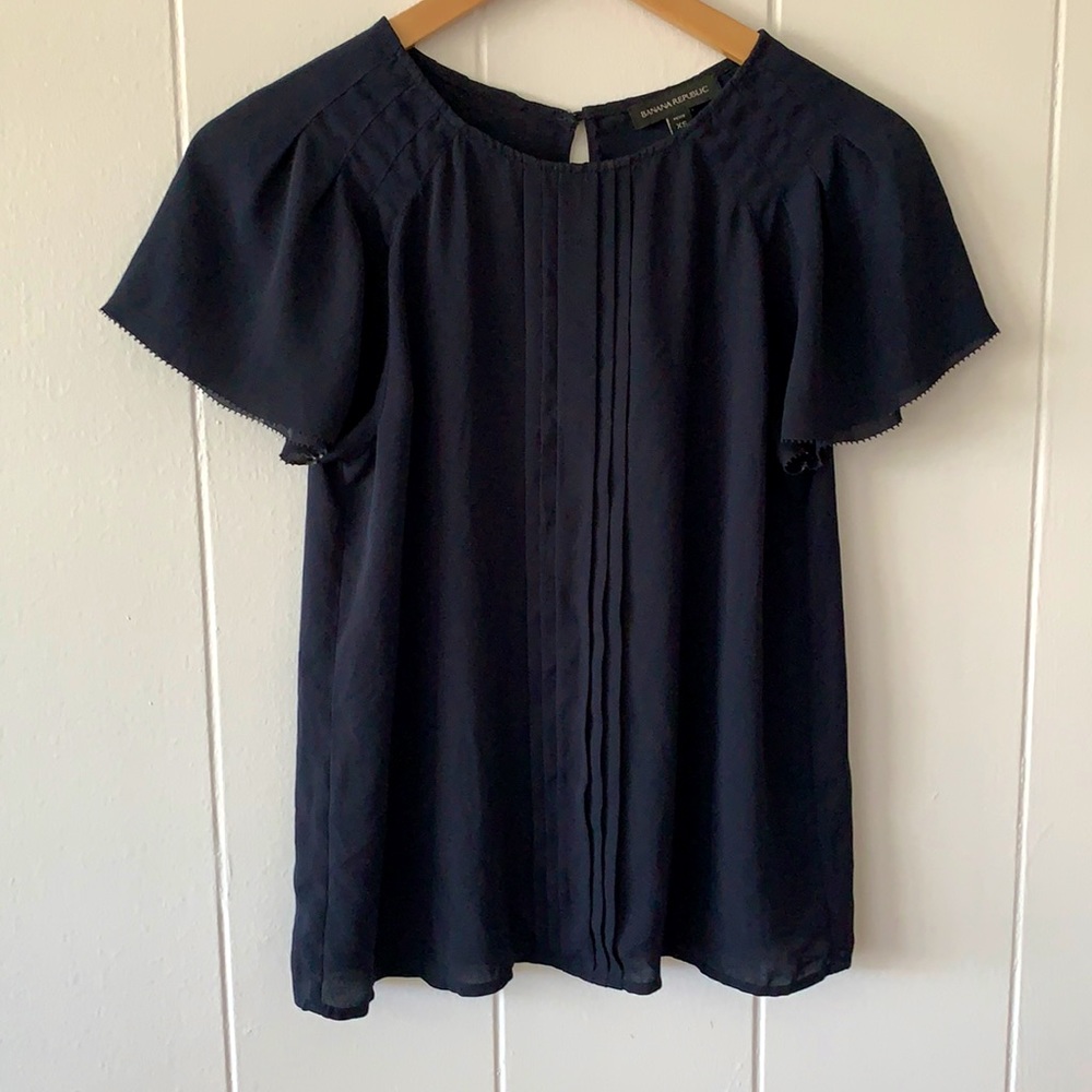 Banana Republic Petite XS Navy Blouse